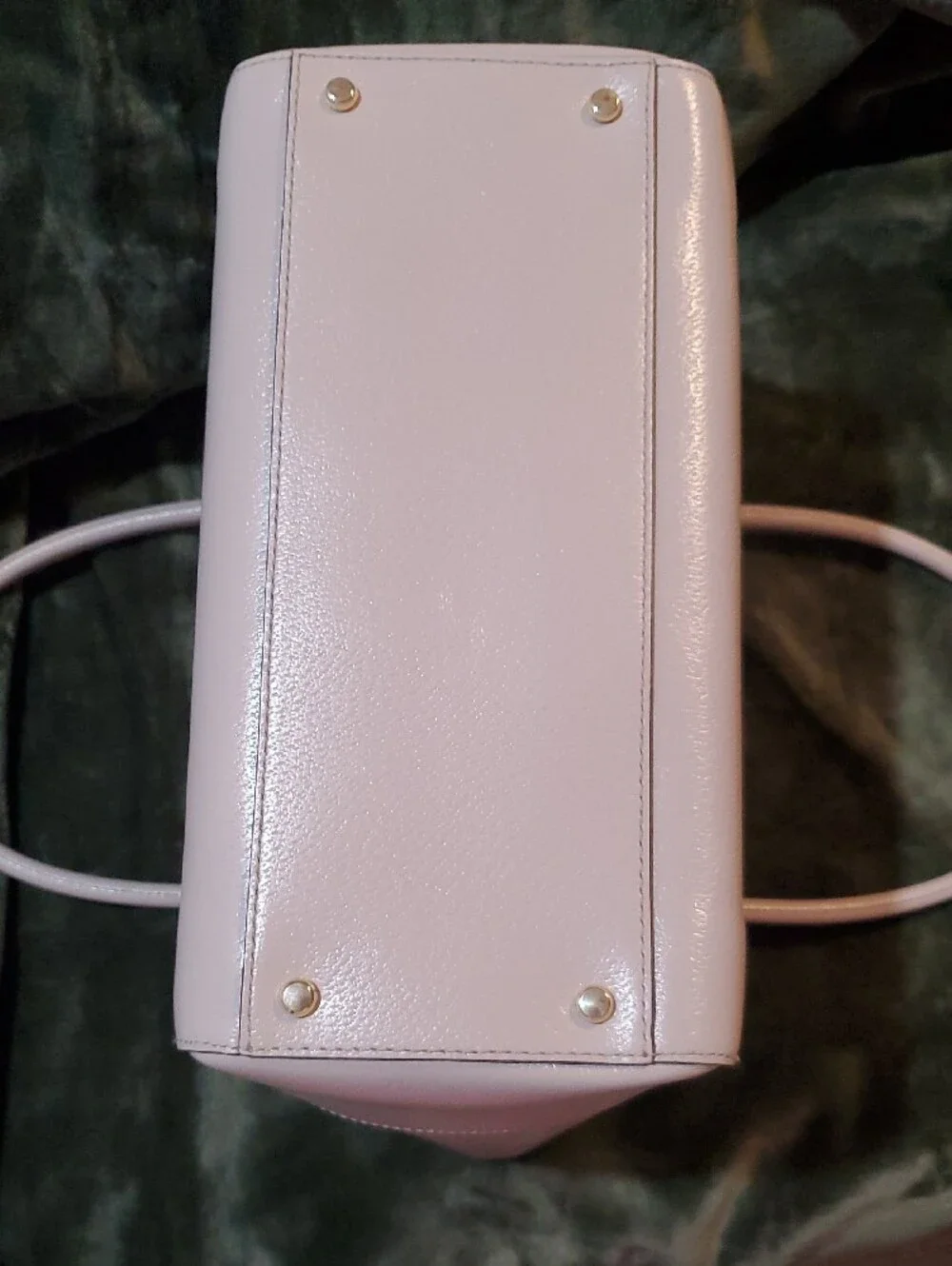 kate spade pale mauve leather tote with logo plaque
